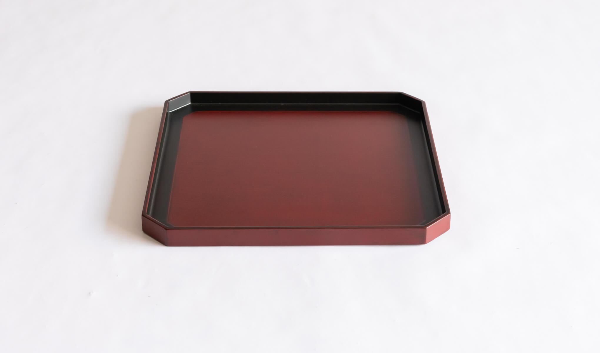 Deep red Negoro lacquerware obon tray